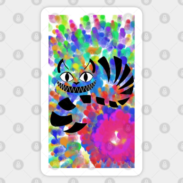 Cheshire Tie Dye Sticker by ValinaMoonCreations